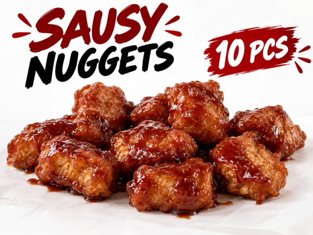 Halal Saucy Chicken Nuggets.