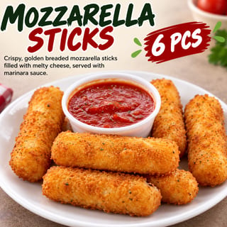 Mozzarella sticks 6 Pcs