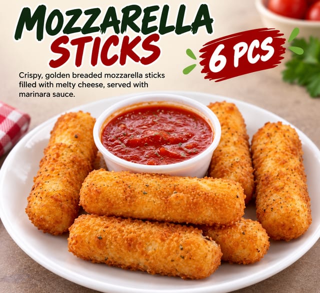 Mozzarella sticks 6 Pcs.