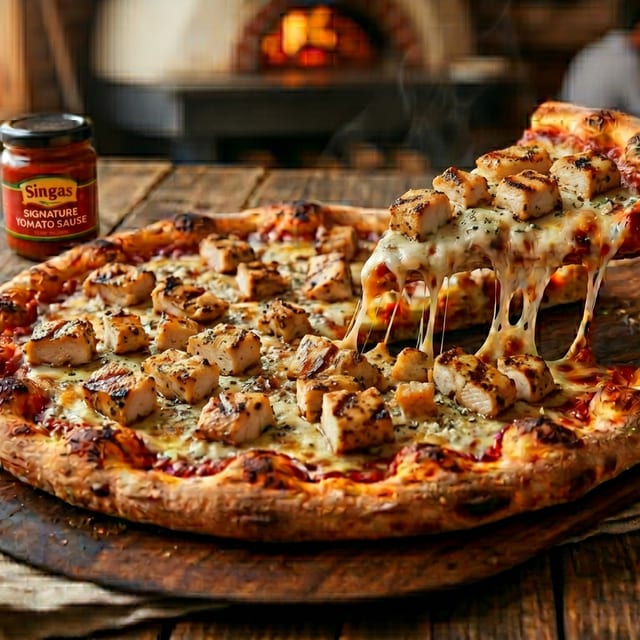 Alfredo Chicken Pizza.