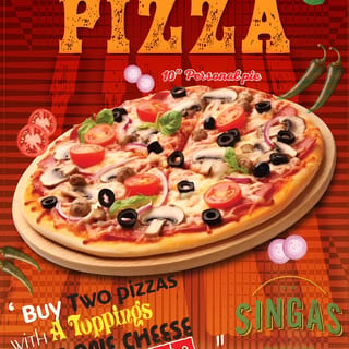 Buy 2 Pizza W/ Toppings get 1 Cheese Pizza Free