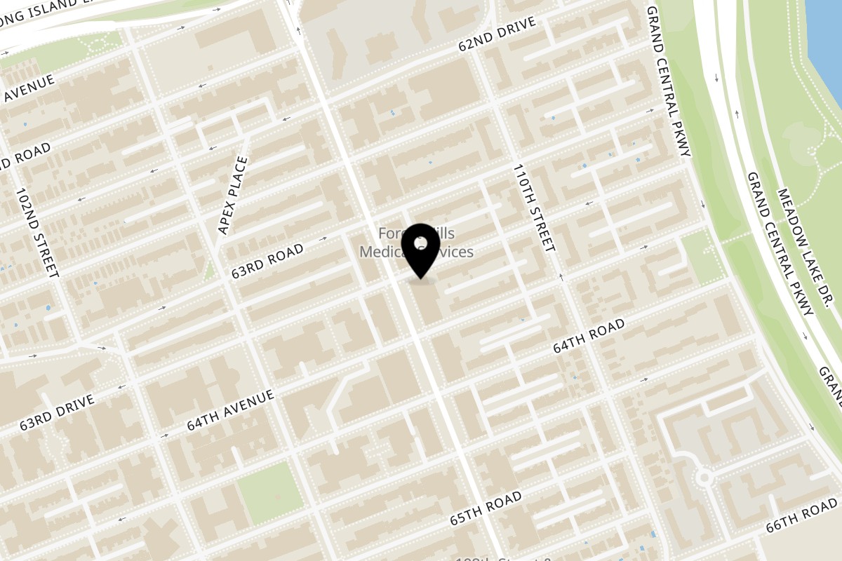 Map showing the location of Singas Famous Pizza Forest Hills on 63-53 108th St in Forest Hills